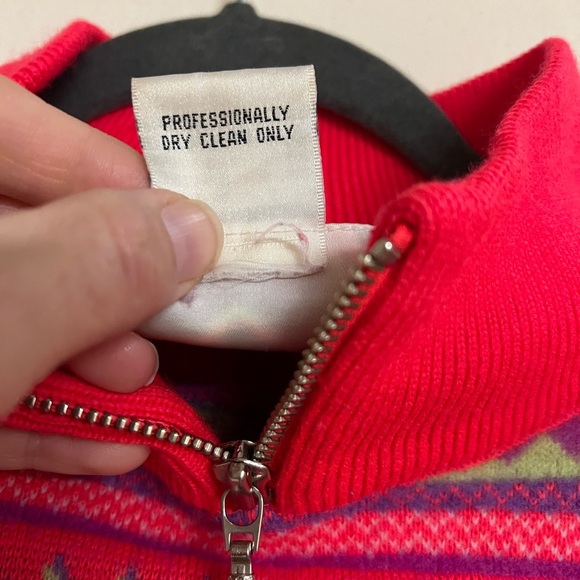 Vintage JD Sun Valley 1/4 zip wool sweater womens L - Picture 5 of 7